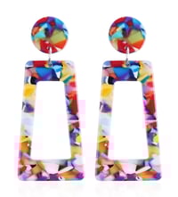 Image 1 of Multicolor Abstract Geo Earrings 