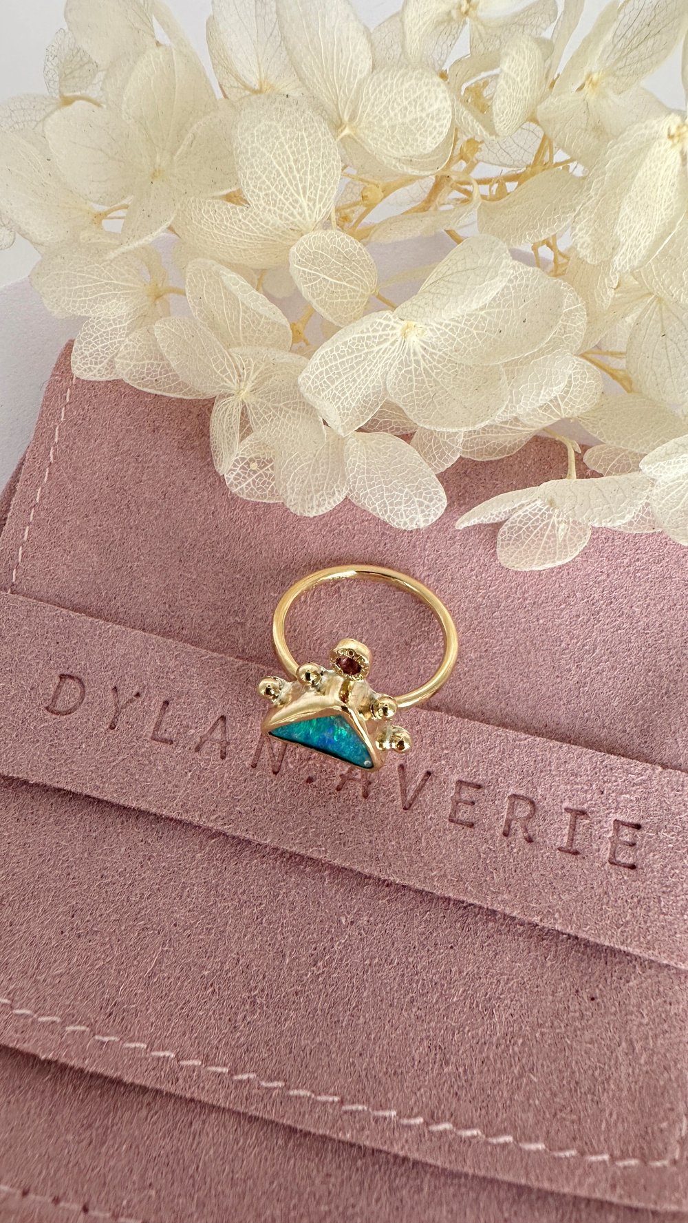 Image of Triangle Opal and Sapphire Ring