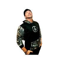 Image 1 of Black Camo JH Hooded Mens & Womens Zip Pocket Sweatshirt