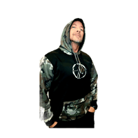 Image 3 of Black Camo JH Hooded Mens & Womens Zip Pocket Sweatshirt