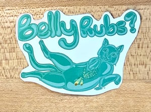 Image of Gelatin Cat Creature Belly Rubs Vinyl Sticker