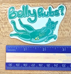 Image of Gelatin Cat Creature Belly Rubs Vinyl Sticker