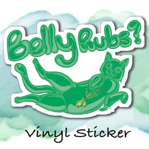 Image of Gelatin Cat Creature Belly Rubs Vinyl Sticker