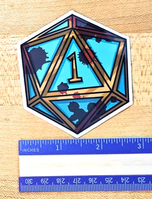 Image of Bloody Epic Fail D20 Vinyl Sticker