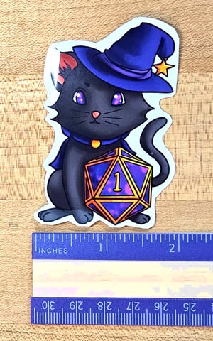 Image of Unlucky D20 Black Cat Sticker