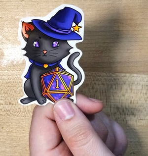 Image of Unlucky D20 Black Cat Sticker