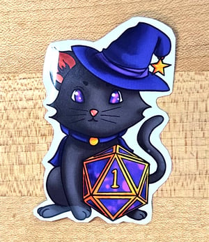 Image of Unlucky D20 Black Cat Sticker