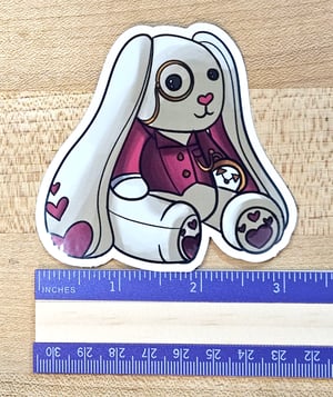 Image of Pink White Rabbit Plushie Sticker