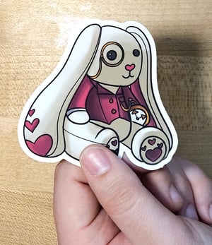 Image of Pink White Rabbit Plushie Sticker
