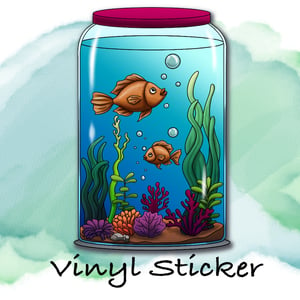 Image of Jar of Fish Vinyl Sticker