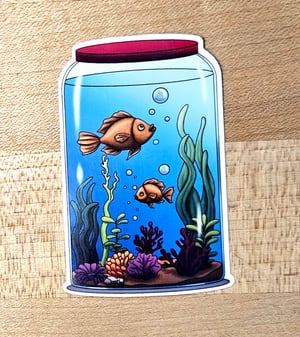 Image of Jar of Fish Vinyl Sticker