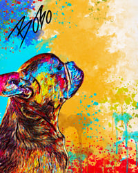 Image 1 of Custom pet portrait Digital file abstract portrait