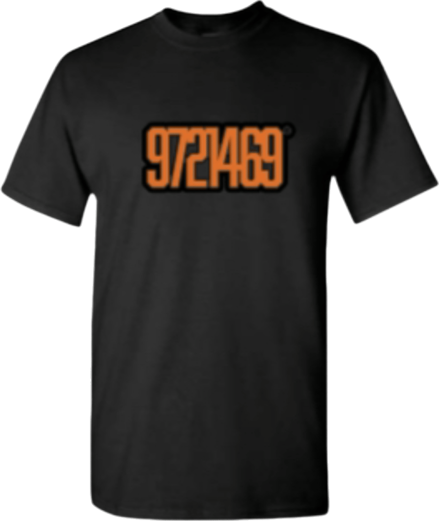 Image of L TOWN WEBO TRIO - Black Tee  - 9721469™  (Orange /Black)