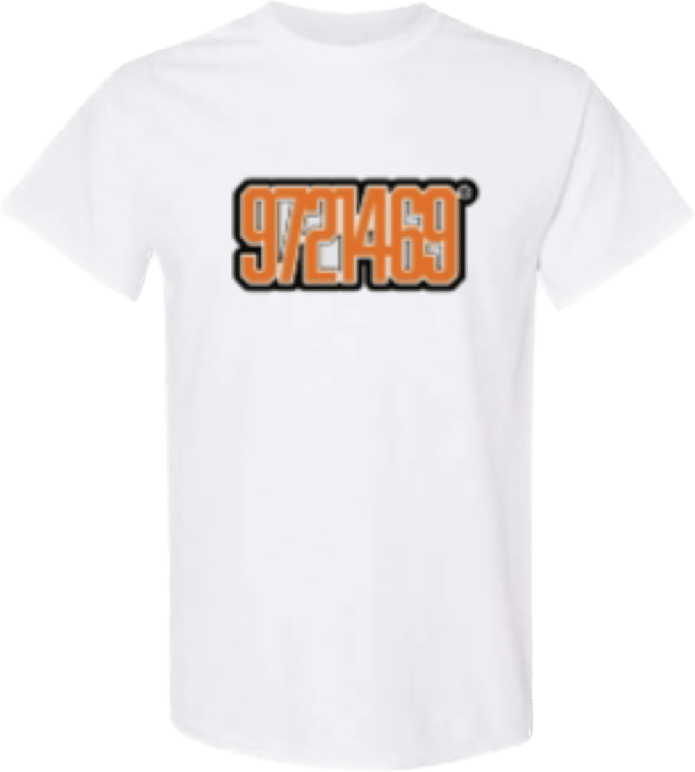 Image of L Town WEBO TRIO White Tee  - 9721469™  (Orange/Black)