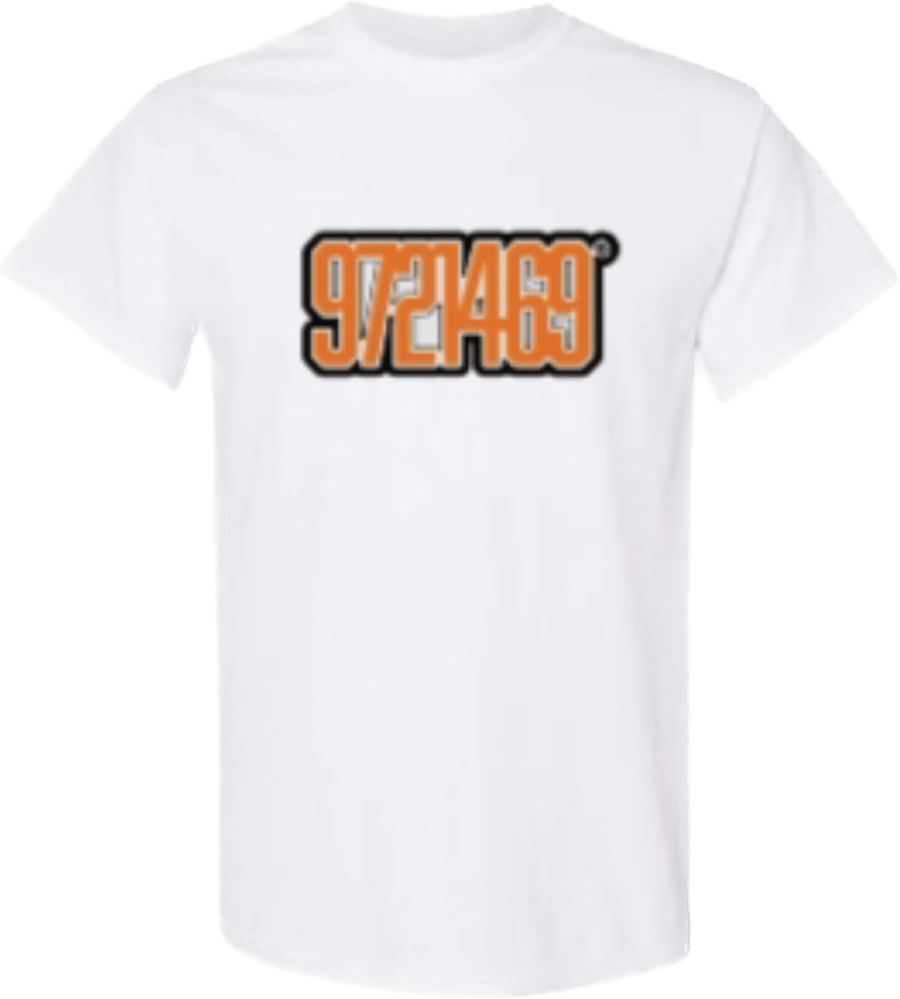 Image of L Town WEBO TRIO White Tee  - 9721469™  (Orange/Black)