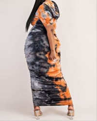 Image 2 of Hooded Tie-Dye Maxi