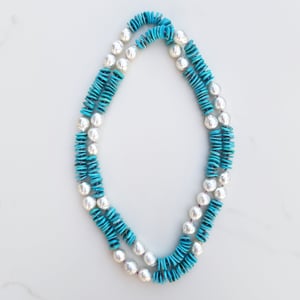 Blue Turquoise & Australian Pearl Necklace