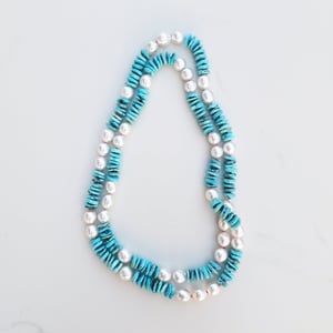 Light Turquoise & Australian Pearl Necklace 