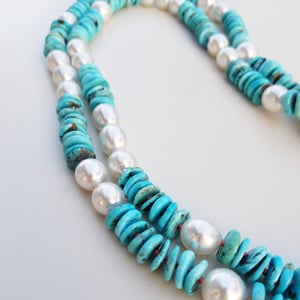 Light Turquoise & Australian Pearl Necklace