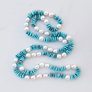 Light Turquoise & Australian Pearl Necklace