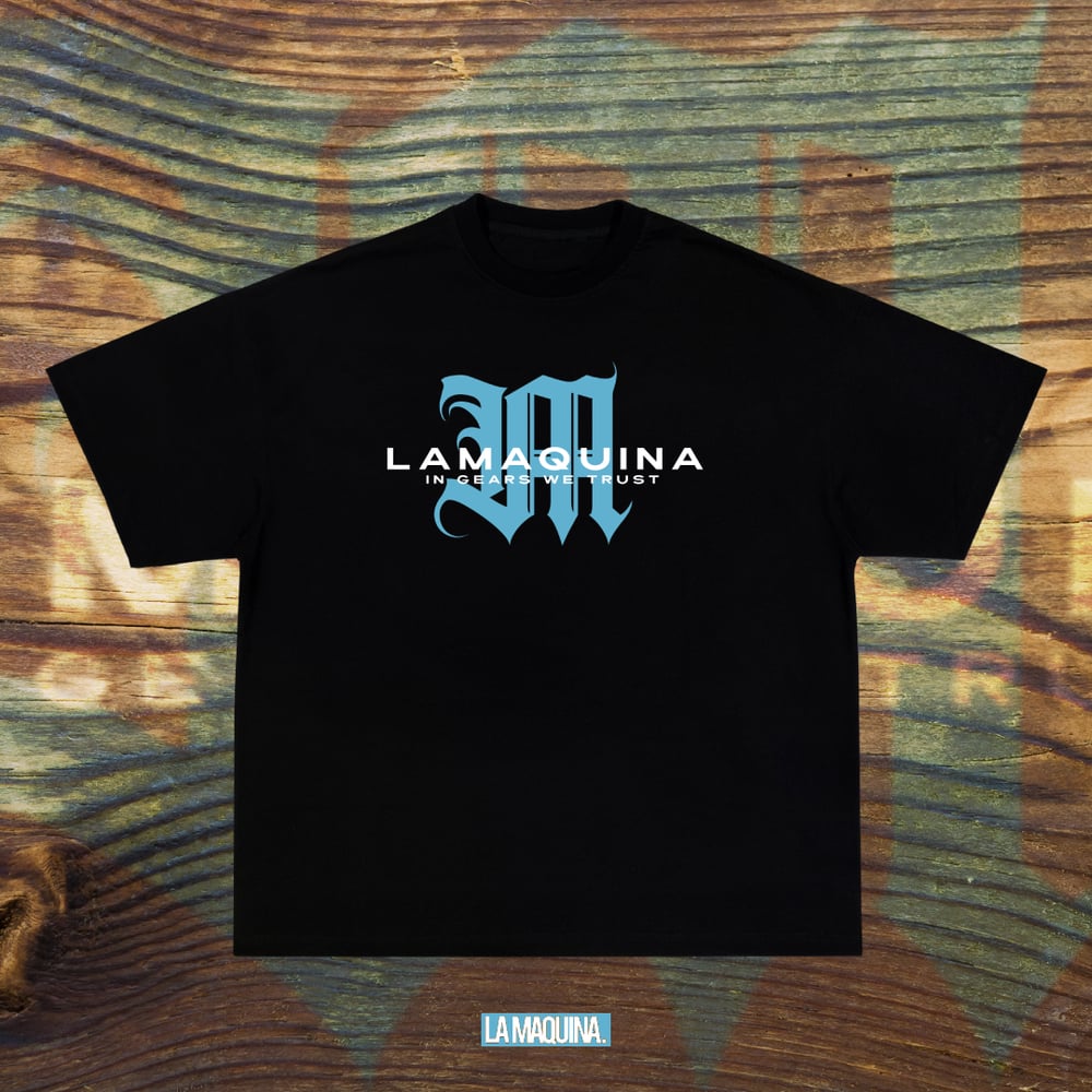 Image of LaMaquina - In Gears We Trust (Black/Blue)