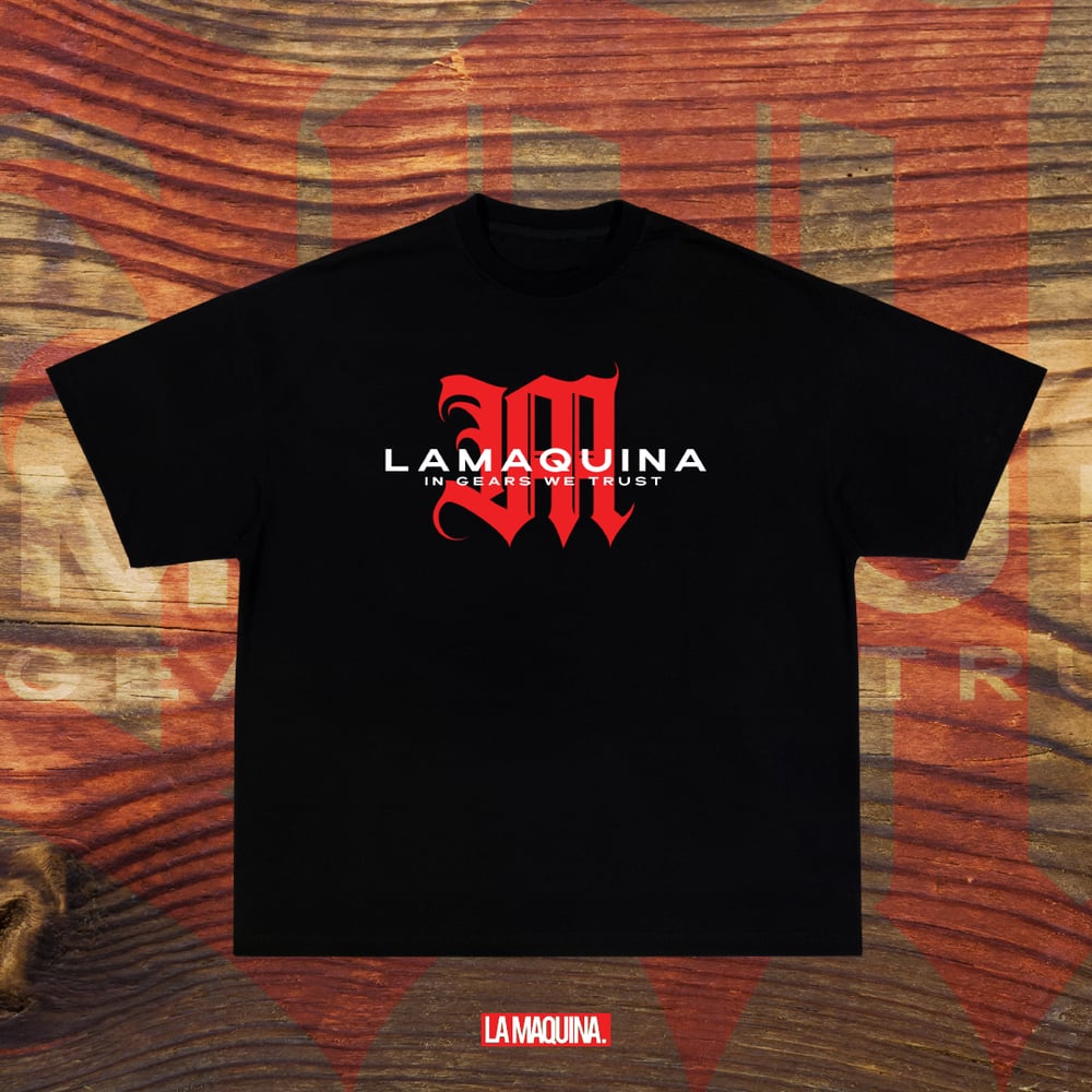 Image of LaMaquina - In Gears We Trust (Black/Red)