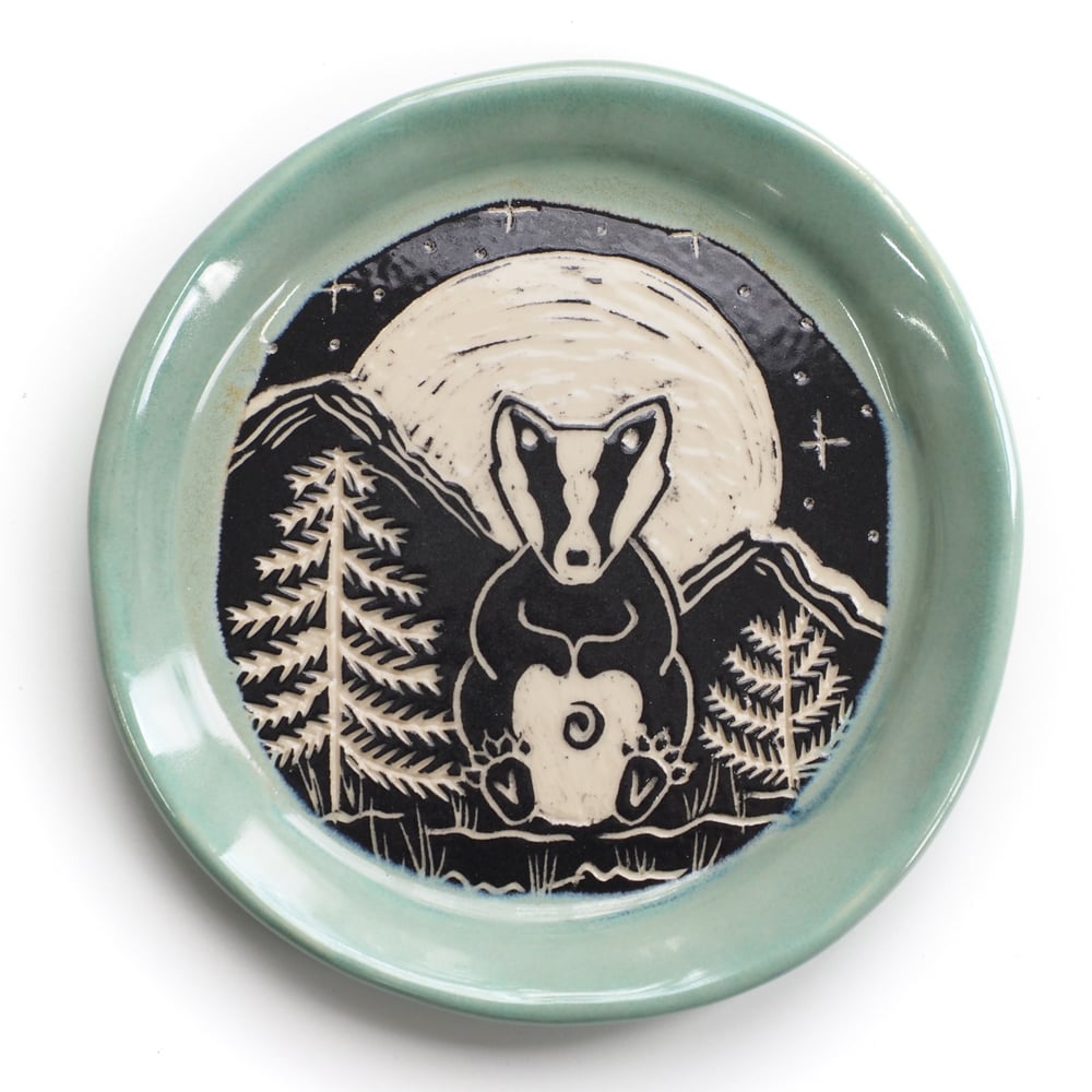 Image of British Wildlife Collection - Midnight Badger Plate 001