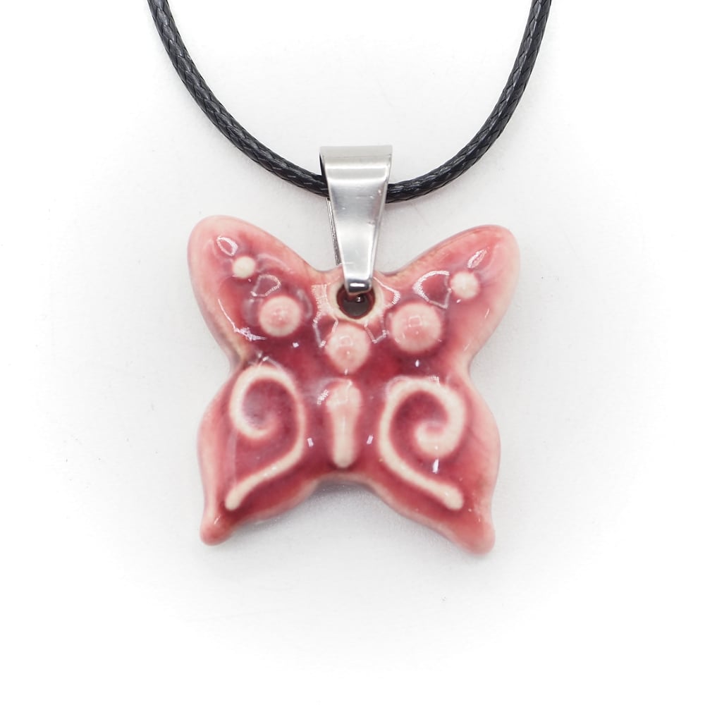 Image of Pink Butterfly Pendant 001