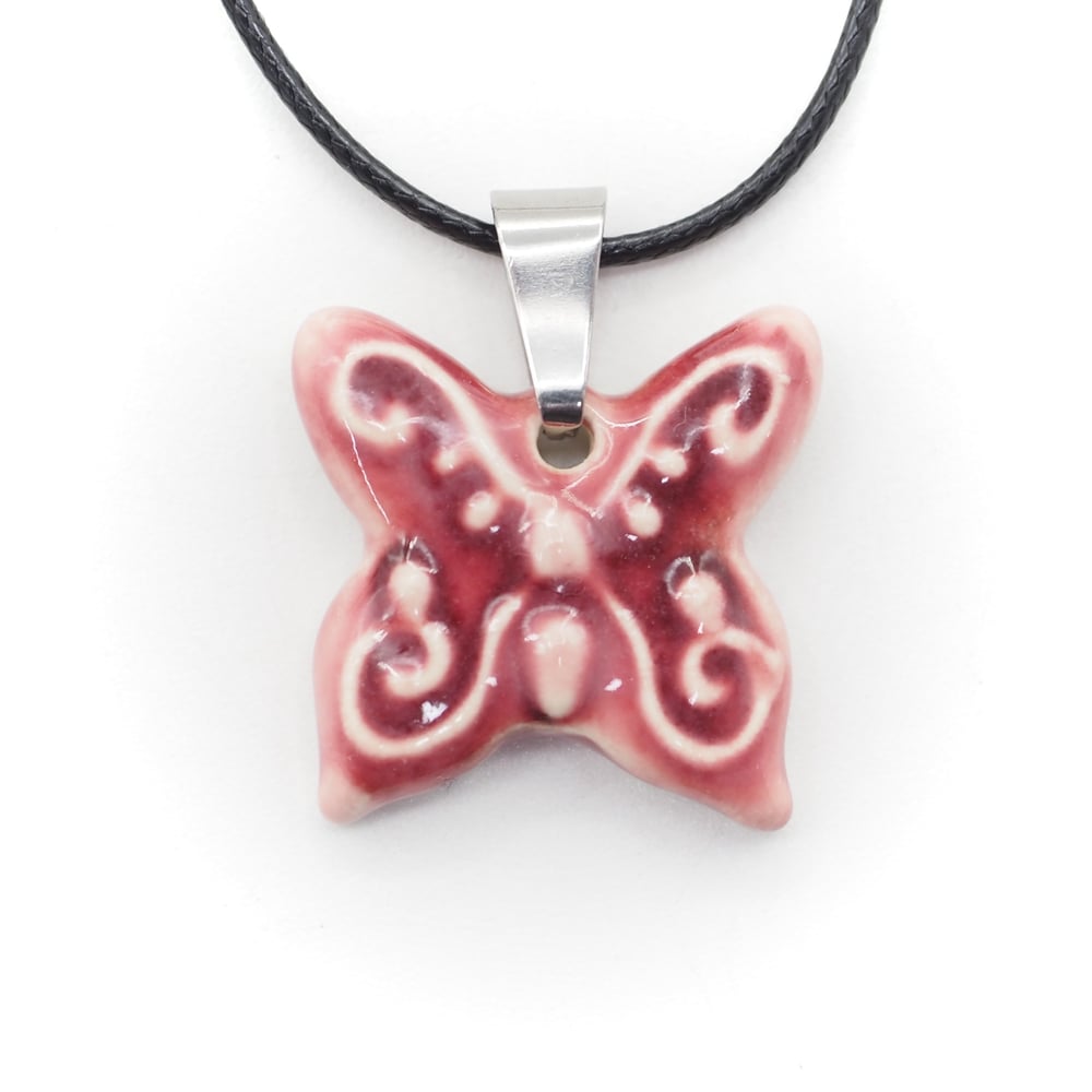 Image of Pink Butterfly Pendant 002