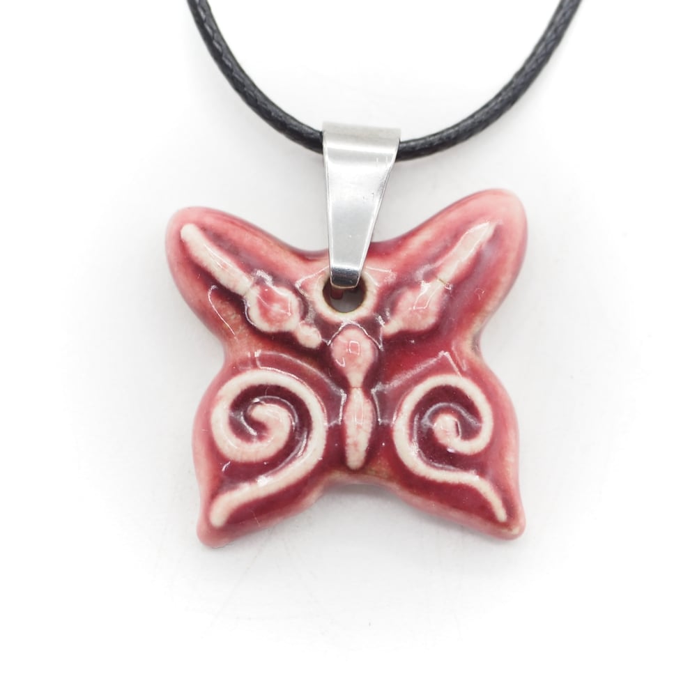 Image of Pink Butterfly Pendant 003