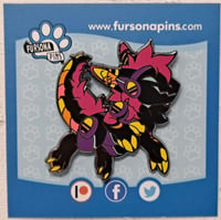 Image 2 of Vice the Synthwave Protogen Fursona Pin