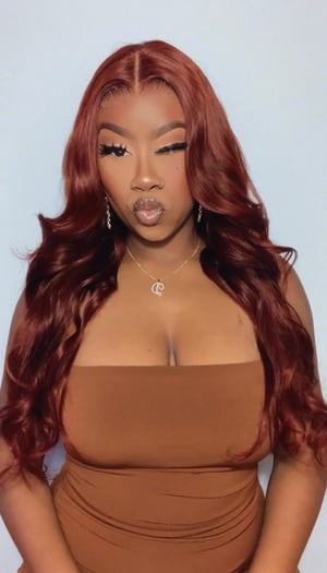 Image of Reddish Brown 7”x5” Closure Wig in 24”