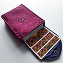 Large Thoth tarot case, In fuchsia satin brocade