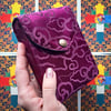 Large Thoth tarot case, In fuchsia satin brocade