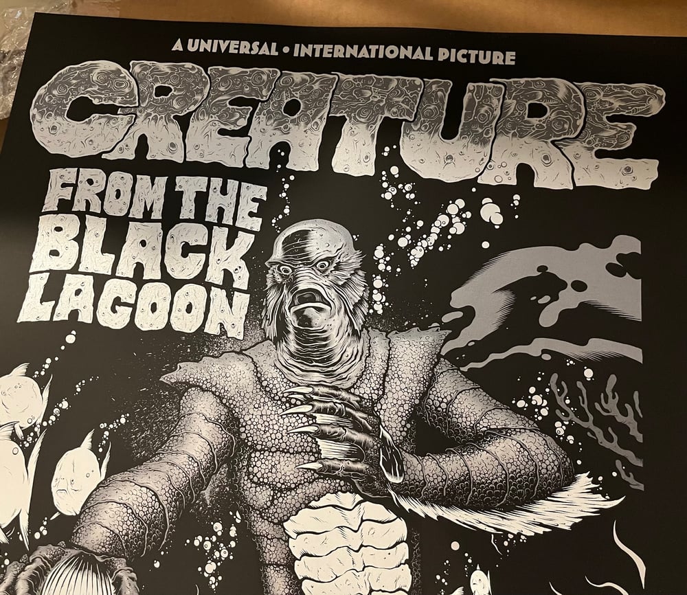 MONDO - CREATURE poster - Limited Edition Black on Silver, SIGNED