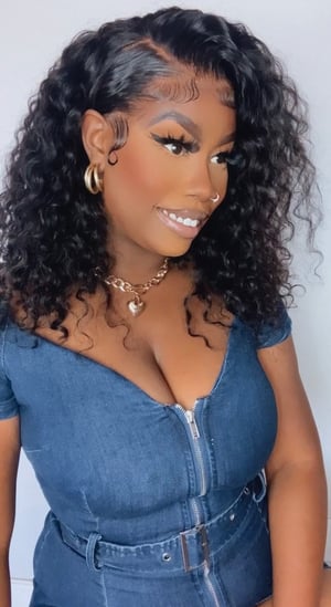 Image of Water Wave 13x4 Lace Front Bob Wig in 16”