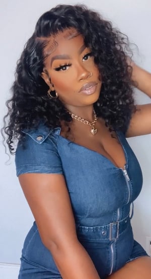 Image of Water Wave 13x4 Lace Front Bob Wig in 16”
