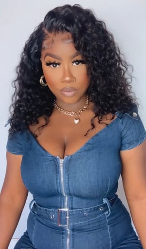 Image of Water Wave 13x4 Lace Front Bob Wig in 16”