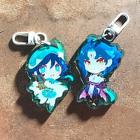 Image 1 of Anemo Boys Colorful Acrylic Charms- Venti and Xiao- Genshin Impact