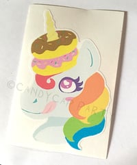 Image 1 of Donut-Loving Unicorn 3.5"" Sticker