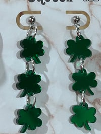 Image of Triple Green Mirror Shamrocks 