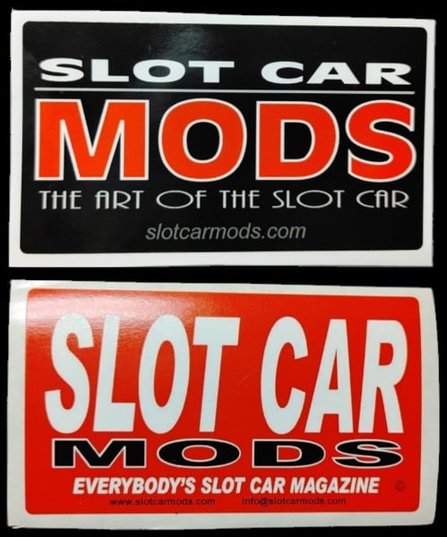 Image of Two Slot Car Mods Stickers (NEW + OG)