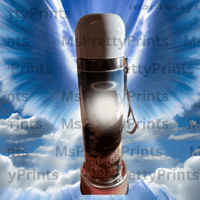 Image 2 of Personalized 18oz Water bottle with white lid and wide lanyard/Selfie waterbottle/memorial