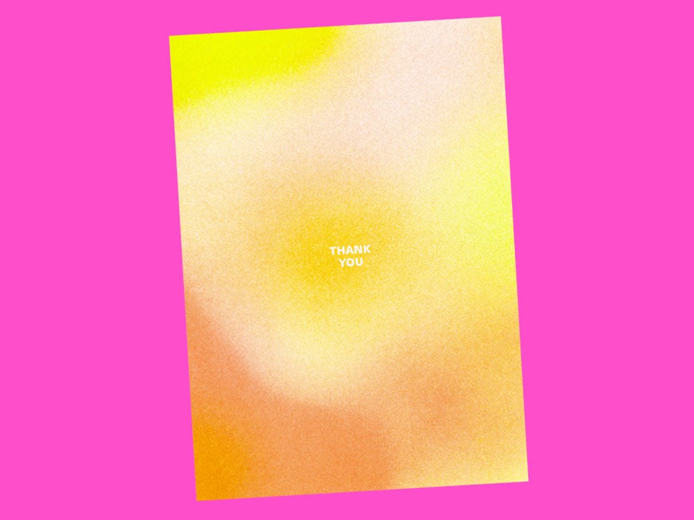 Image of POSTKARTE Thank You Gradient
