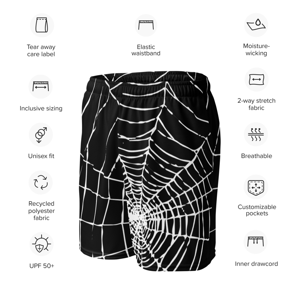 spiderweb mesh shorts