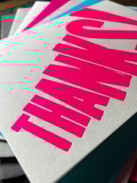 Image 5 of Thanks! | Typographic Letterpress Card | Fluorescent Pink