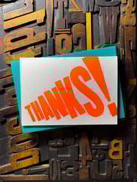 Image 5 of Thanks! | Typographic Letterpress Card | Fluorescent Orange