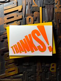 Image 3 of Thanks! | Typographic Letterpress Card | Fluorescent Orange