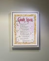 Wooden Box Frame Canvas Print of the Geek Love Lyric Painting