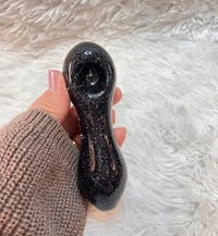 Image 4 of Black Glitter Glass Pipe  Glass Tobacco Pipe